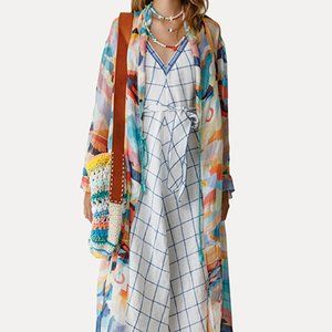 FORTE_FORTE  "Holiday check" linen belted dress oceania